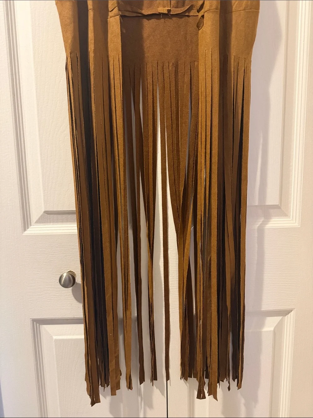 Fringe Brown Faux Suede Vest Size S